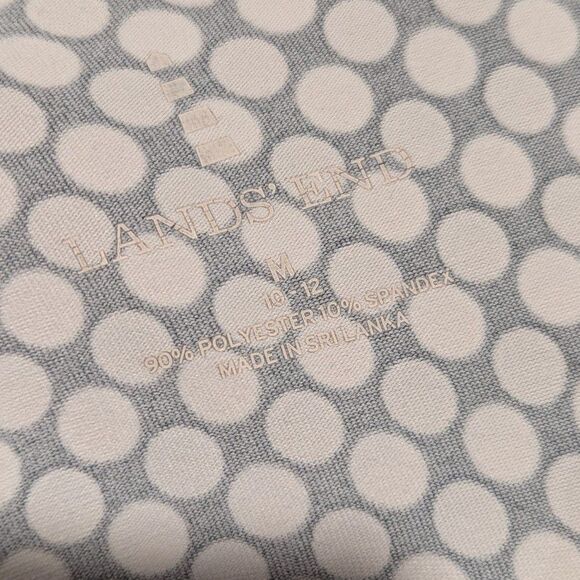 Lands' End Size Medium 1/4 Zip Up Polka Dot Black & White Pullover Jacket - Picture 7 of 7